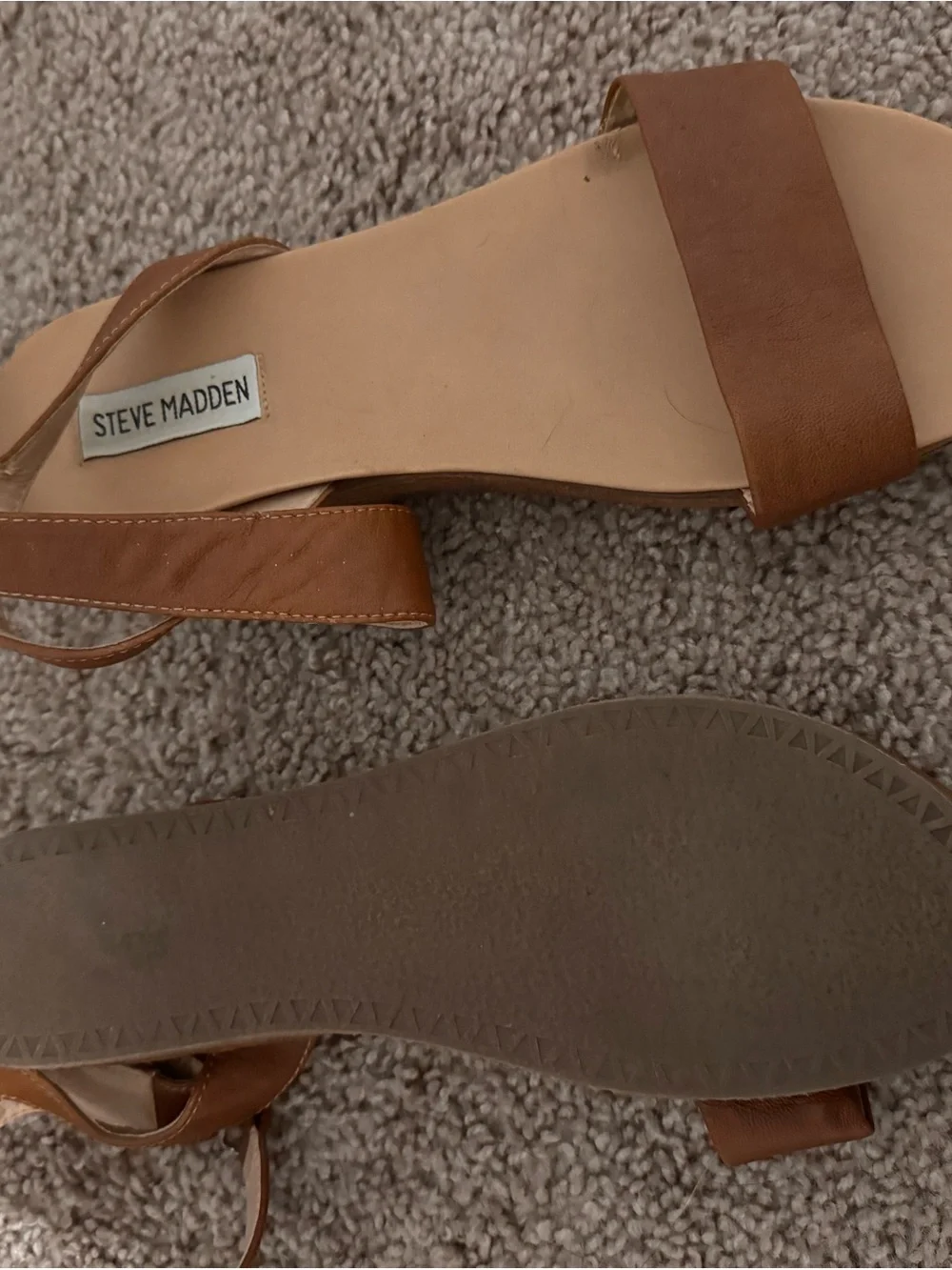 Steve Madden Tan Brown Block Heel Sandals